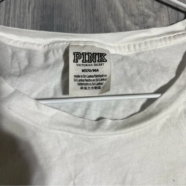 PINK White Logo T-Shirt; Medium Women’s - Image 4