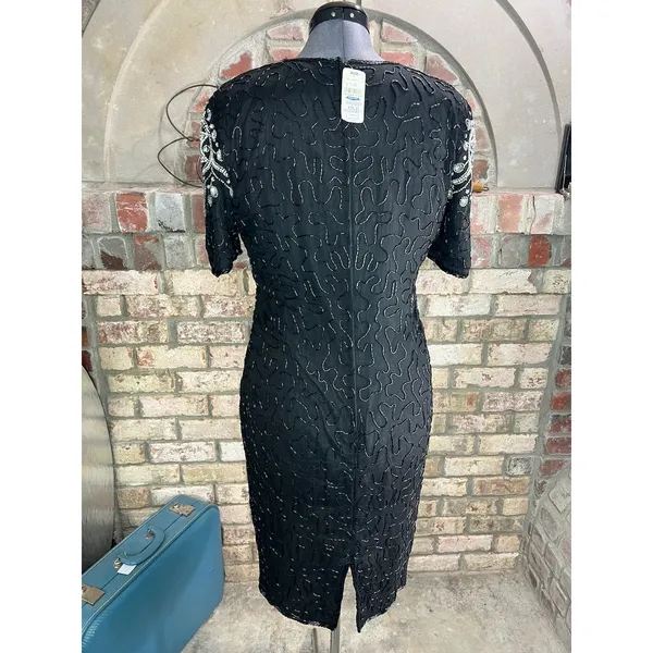 Ross formal dress prom beaded silk 1990s NWT - Image 9