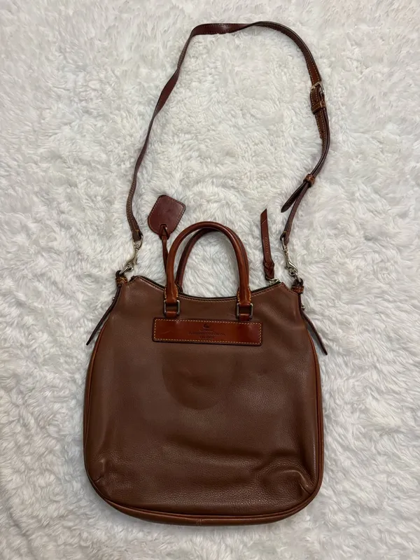 Dooney & Bourke Florentine Vacchetta Leather Crossbody Satchel in Caramel Brown - Image 15