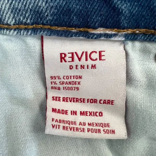 NWT Revice Hourglass Soulmate Distressed Straight Leg Jeans Blue Denim Size 32 - Image 7