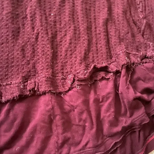 We‎ the free oversized waffle knit sweater medium maroon - Image 3