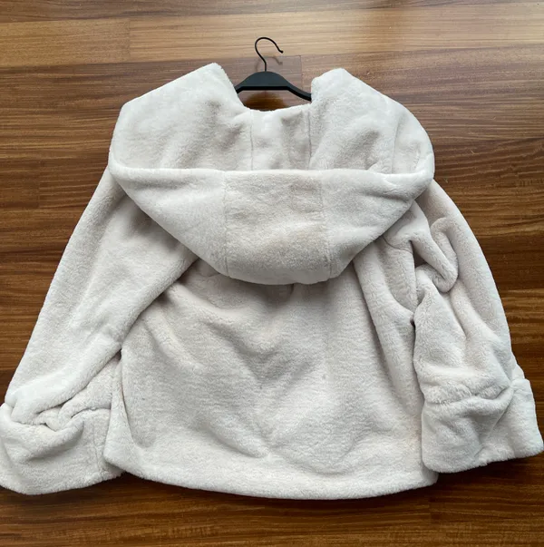 Faux Fur Hoodie Cape Coat - Image 4
