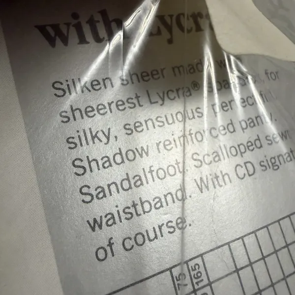 Christian Dior 4478 L'ALLURE Ultra Sheer Panty Top Crystal Gray Size‎ 2 Vintage - Image 11