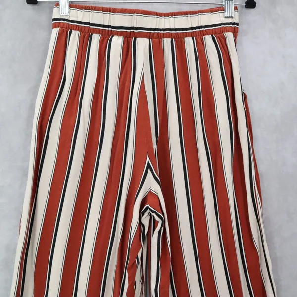 H&M Blown Striped Palazzo Wide Leg Boho Harem Trouser‎ Pull On Pants Small 6 - Image 6