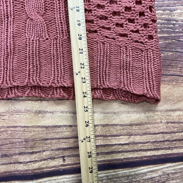 Love Change Women's Sweater Shirt XL Dark Pink Knit Short Sleeve Top - Image 5