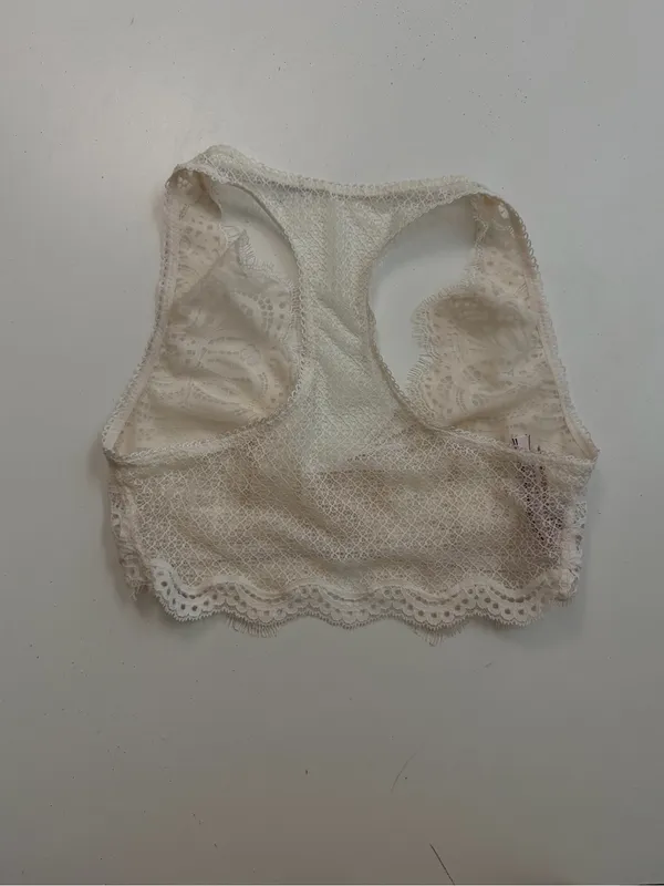 Victorias Secret Dream Angels Bralette Floral Lace Corset Unlined Ivory Cream - Image 4