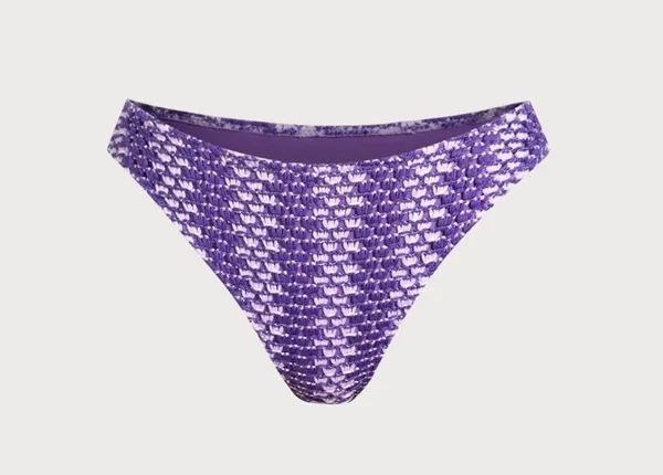 Berlook Purple Striped Crochet Bikini Top & Bottom - Image 7