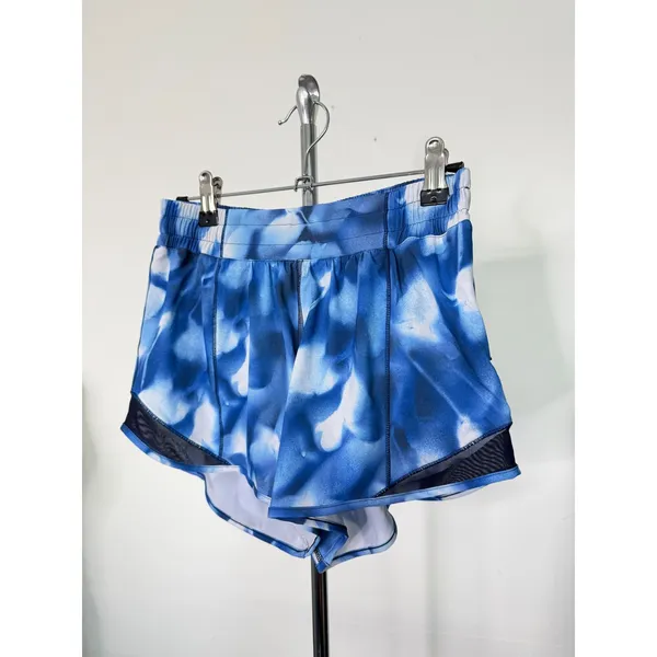 Lululemon Hotty Hot Short II 4 Tall Blue Tie Dye Running Shorts Women Size 4 - Image 2