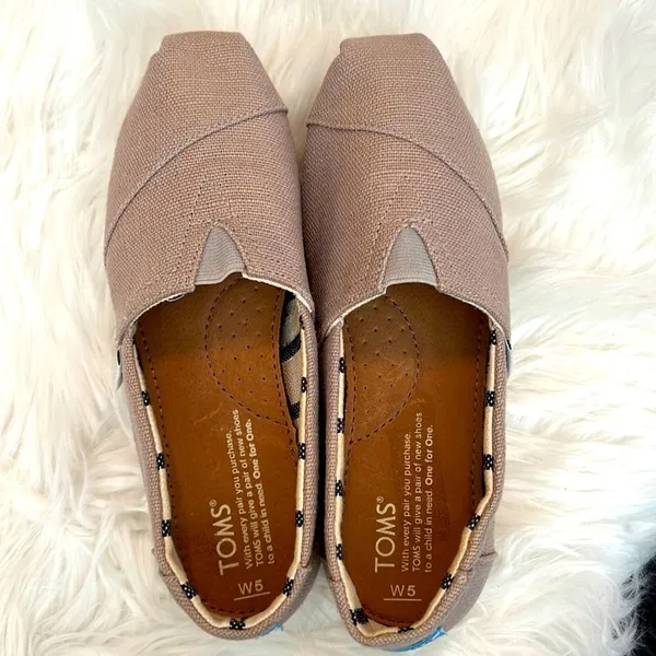 TOMS Alpargata Natural Heritage Canvas Wide Width Shoes Size W5 - Image 4
