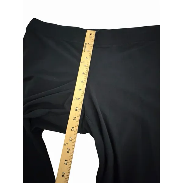 Eileen Fisher Straight Wide Leg Jersey Pants Women's Large‎ Black Stretch #YZ3-4 - Image 6