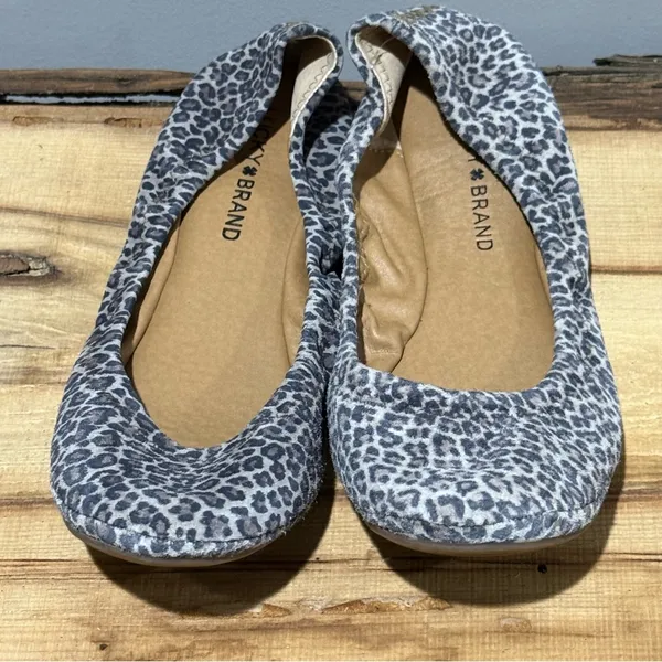*NEW* Lucky Brand Emmie Ballet‎ Flat leopard print boho leather Size 7.5 B100 - Image 4