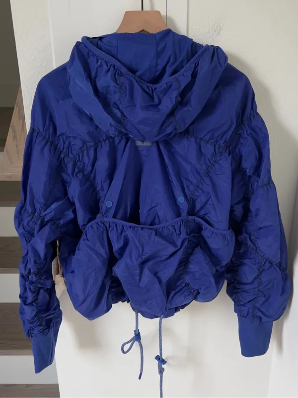 Free People FP Movement Happy Camper Colorblock Pullover in Electric Shock Blue - Image 3