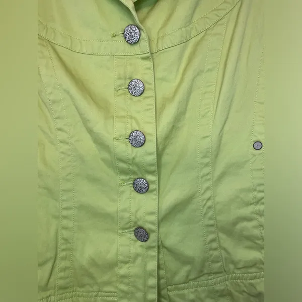 Vintage Tria Y2K Women's Light Green Cotton Jacket Size‎ M - Image 3