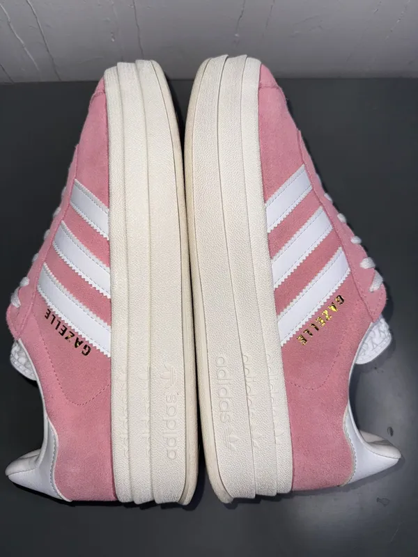 Adidas Gazelle Bold ‘Super Pop” Pink Suede Women's Sneakers with White Stripes - Image 5