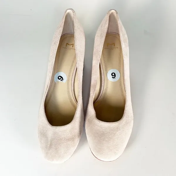 Marc Fisher Wiley Pink Suede Leather Block Kitten Pumps Heels Shoe 9 Women NWOT - Image 3