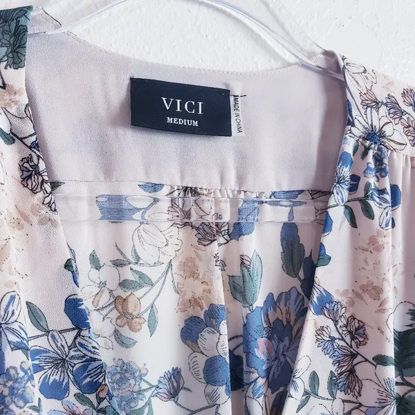 VICI Floral Mock Wrap Mini Long Sleeve Elegant Dress - Image 8