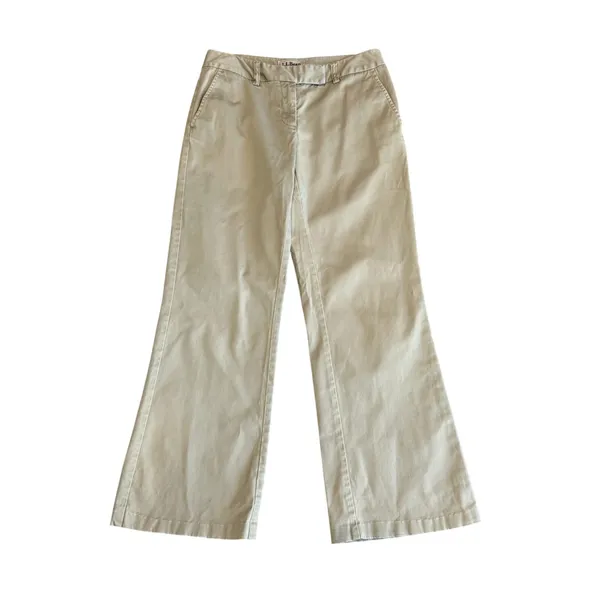 L.L.Bean Favorite Fit Chino Pants Womens 6 Beige Straight Minimalist Classiccore - Image 5