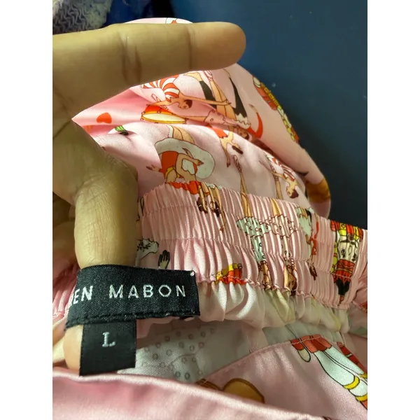 karen Mabon Pink Nutcracker Ballet Christmas Satin Pajama Pants size L - Image 10