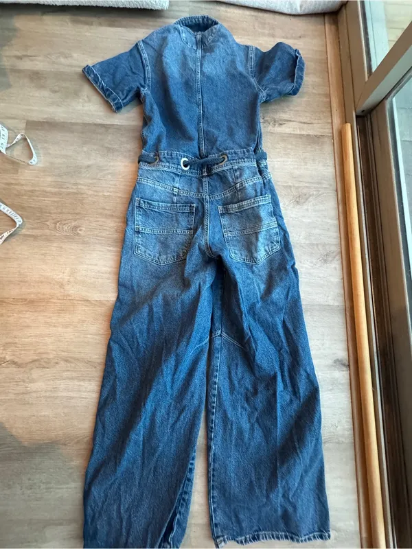 FREE PEOPLE Edison Wide Leg Denim Coverall Jumpsuit Size XS - Image 6