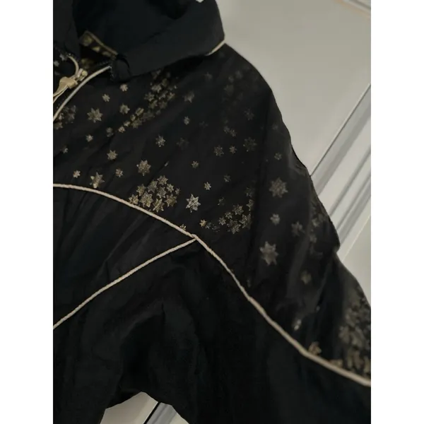East West 80's Black & Gold Glitter Star Patterned Zip-Up Windbreaker Jacket - Image 10