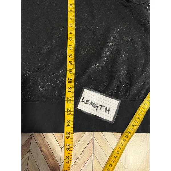 Nike Sweatshirt Womens 2X Black Stardust‎ Gold Metallic Fleece Crewneck Sporty - Image 8