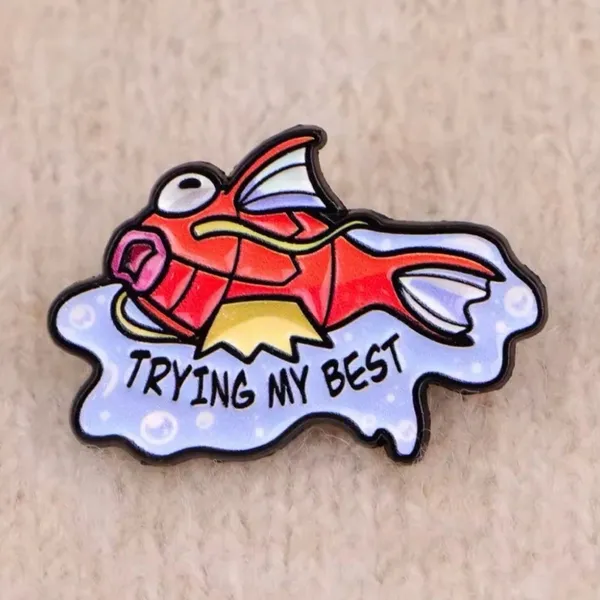 Pokémon Magikarp Trying My Best Enamel Pin Brooch Badge - Image 2