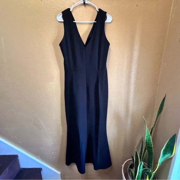 WOOSEA Women Black V Neck Sleeveless Ruched Mermaid Evening Gown XL NWT - Image 7