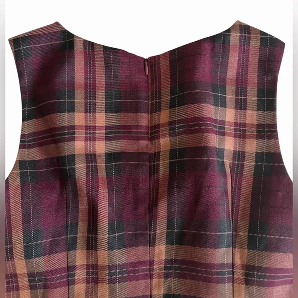 Commense Plaid Mini Dress in Burgundy multicolor - Image 6