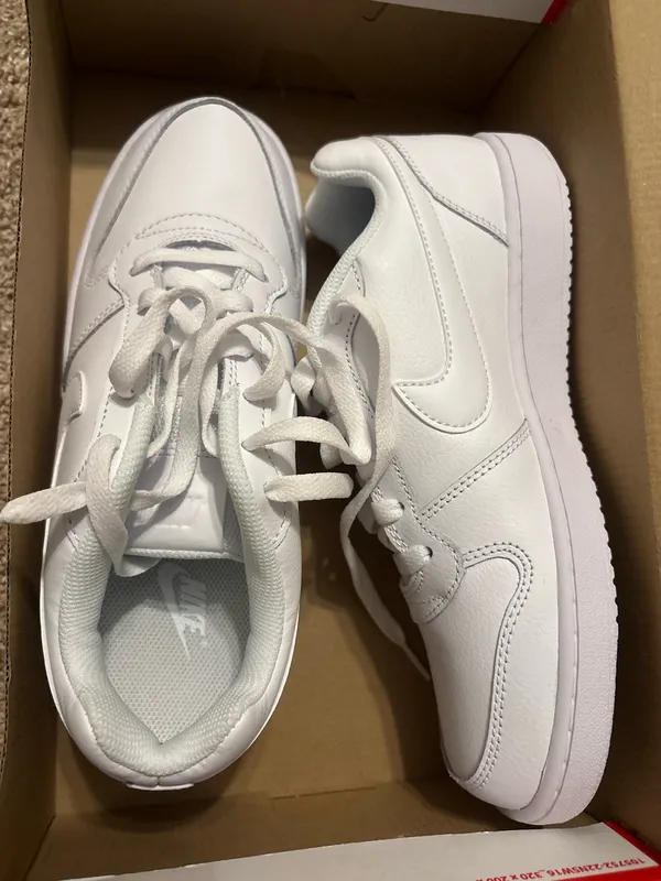 All white unisex Nike sneakers - Image 2