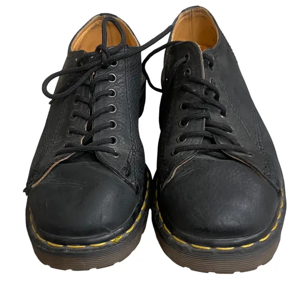 Dr Martens Made in England 5/usa7 Black Pebbled Leather Oxford Lug Sole Shoes - Image 2