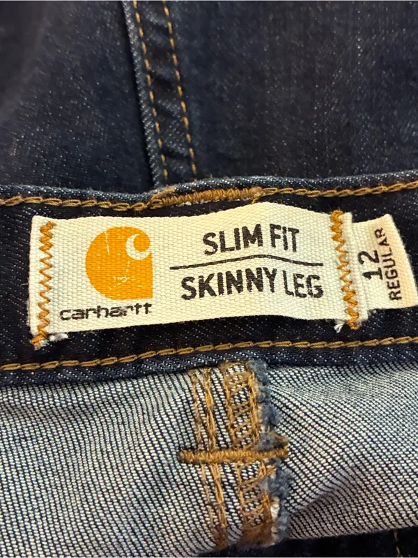 Carhartt Layton Skinny Leg Jeans Stretch Slim Fit Dark Wash 12 - Image 6