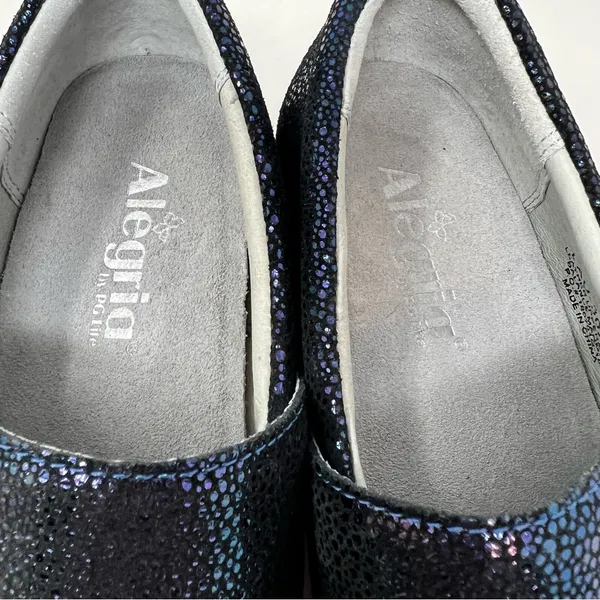 Alegria Lauryn LAU-302 Womens 38 8-8.5 Cosmos Blue Metallic Leather Clogs - Image 7
