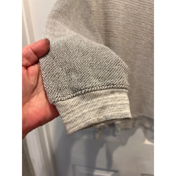 American Eagle Gray Textured Knit Mixed Media Crossover Back Sweater‎ Large - Image 2