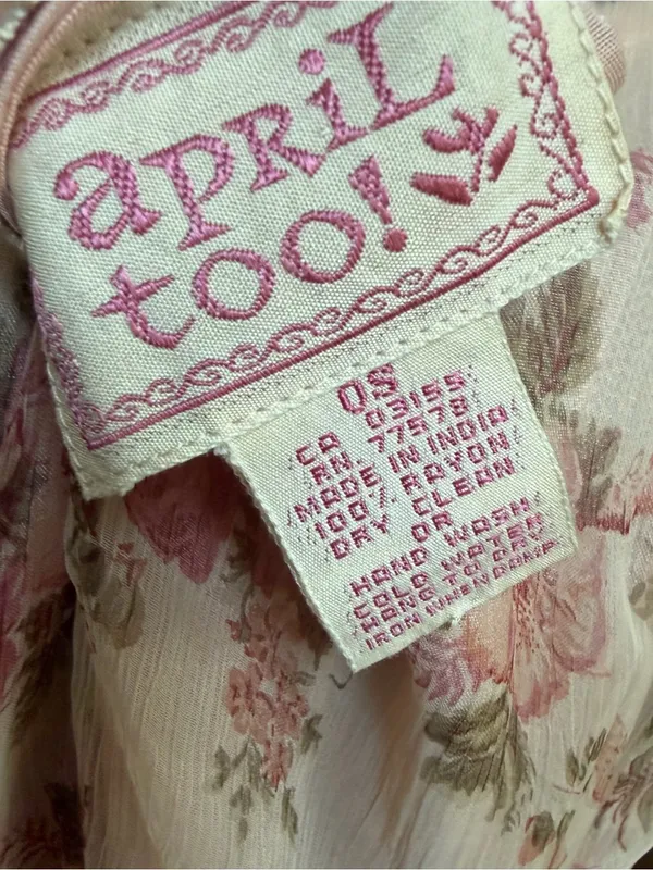 Vintage April Too! April Cornell ruffled floral flowy maxi sleeveless slip dress - Image 7