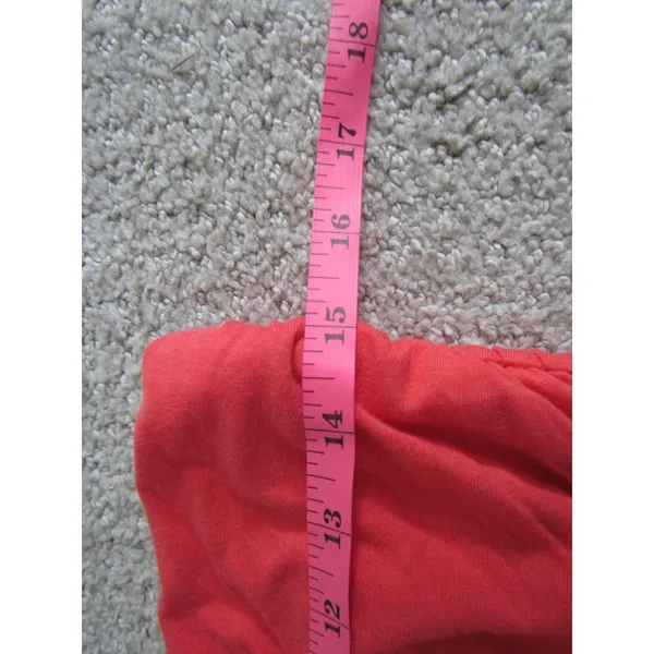 NWT Express Strapless Dress Medium Coral Striped‎ Ruched Summer Sun Dress - Image 3