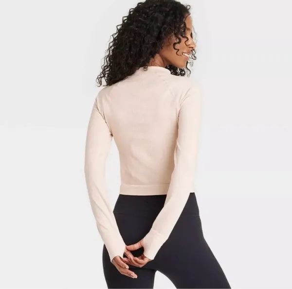 JoyLab Moon Cream Seamless Fitted (NWT Full Zip Jacket, - Image 3