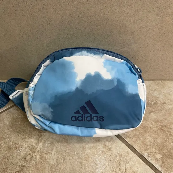 Adidas‎ Cloud Tie Dye Waist Bag Blue White Fanny Pack Sporty Crossbody Bag - Image 2