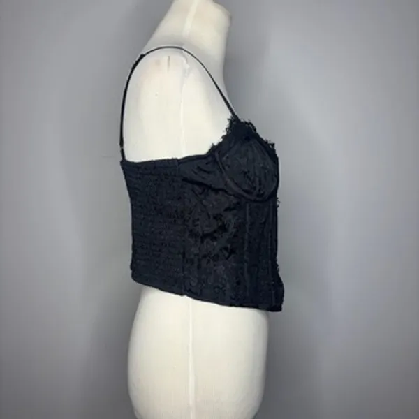 Miss Selfridge - Black Corset Like Top with Lace Details - Image 4