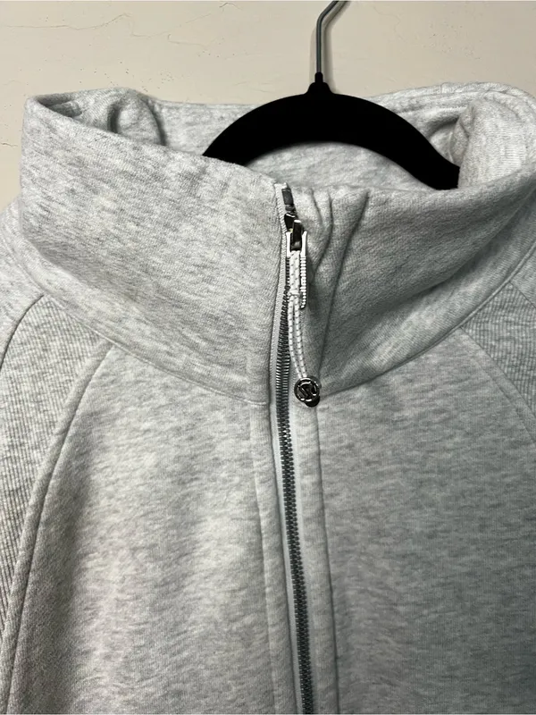 Lululemon Oversized Scuba Half Zip Funnel Neck Heathered Grey Long Sweater - Image 5