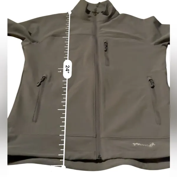 Marmot Women's Tempo Jacket Gray Long Sleeve Full Zip Embroidered Jacket‎ Sz S - Image 8