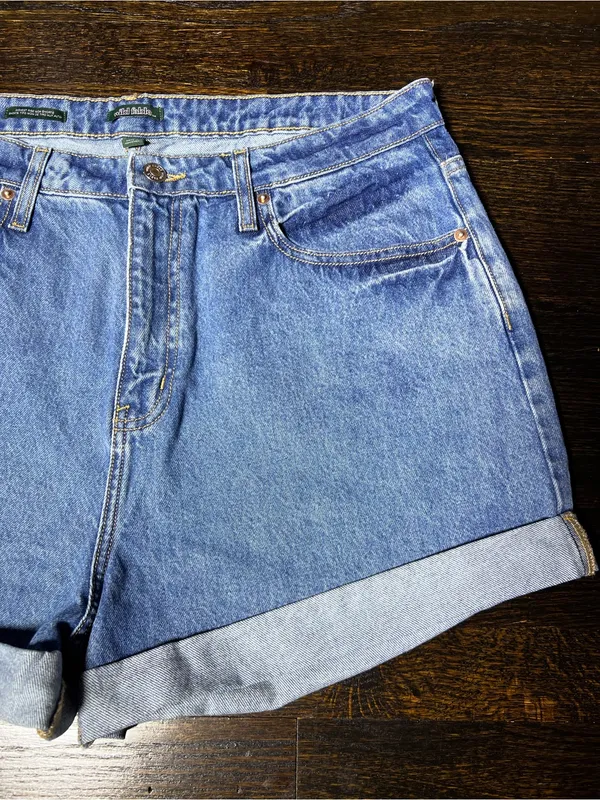 Wild Fable Highest Rise Mom Shorts Denim with Happy Embroidery Size 16 / 33R - Image 4