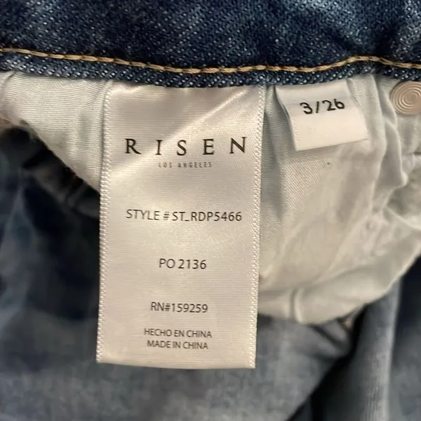 Risen Distressed Denim Blue Jeans Womens Size 3 / 26 - Image 2
