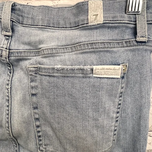 7 For All Mankind The Skinny Crop Unrolled Jeans Womens Size‎ 28 Coral Bleach - Image 8