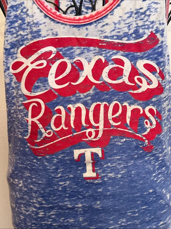 5th & Ocean Texas Rangers Blue & Red Graphic Tank Top - Image 2