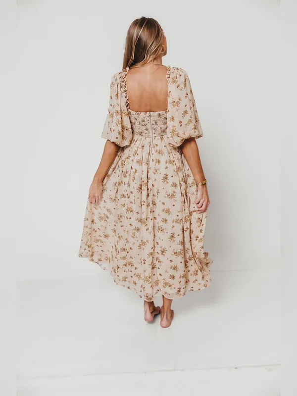 Worth | Harlow Maxi Dress in Neutral Floral, Small - Image 3