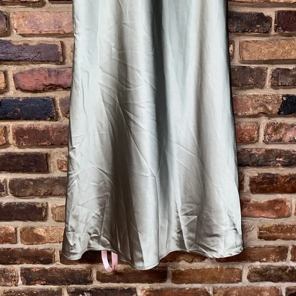 NWT Lulu's Cavana Sage Satin Sleeveless Maxi Dress Women's Size Large - Image 5