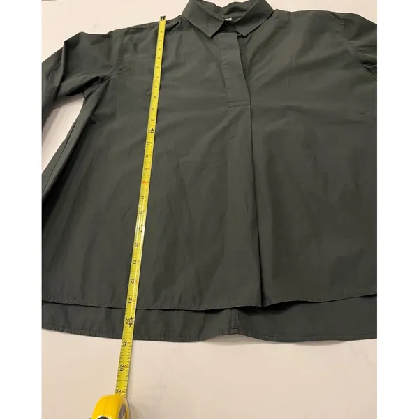 Uniqlo U Womens Olive Satin Cotton Shirt Jacket Small - Image 7