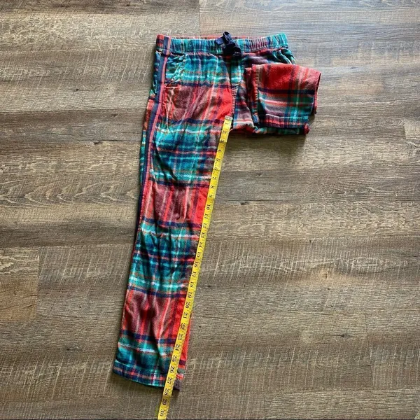 Aerie Pajama Pants Plaid Cotton Lounge Sleep Red Green Blue - Image 9