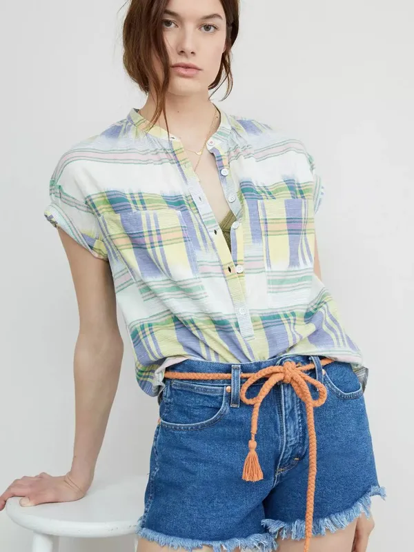 Wrangler Reworked Ultra High-Rise Frayed Denim Shorts - Image 2