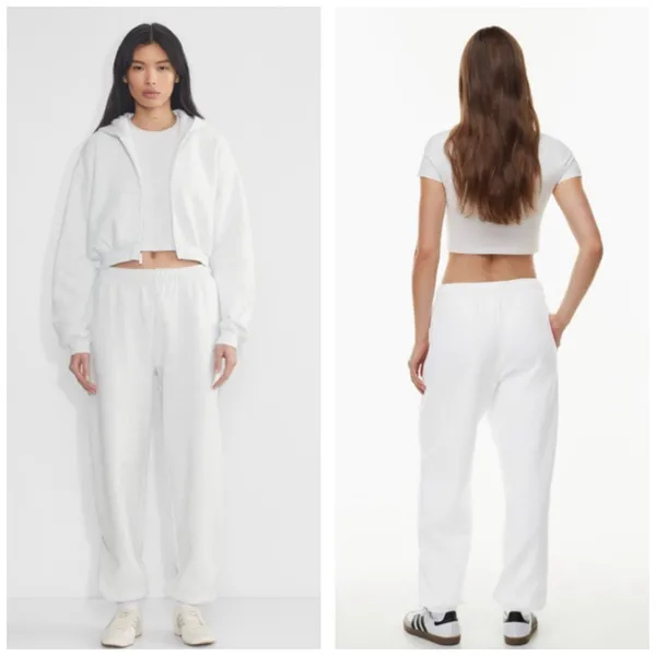 Aritzia TNA Cozy Fleece Mega Sweatpants Size Small White Jogger - Image 14